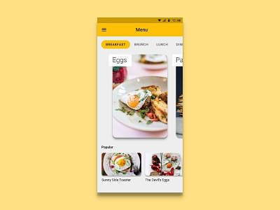 Daily UI 043 - Food Drink Menu app cards challenge daily daily ui design drink food menu mobile ui ui ux design ux