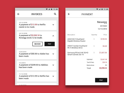 Daily UI 046 - Invoice app challenge daily daily ui design invoice minimal mobile ui ux