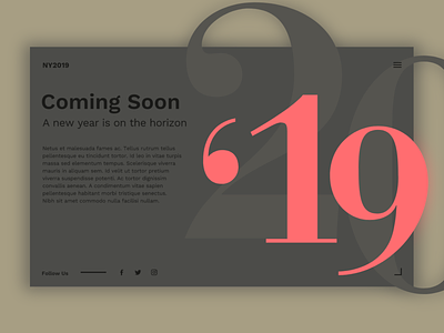Daily UI 048 - Coming Soon challenge coming soon daily ui design living coral minimal new year typography ui web design