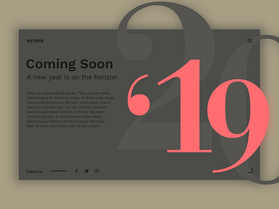 Daily UI 048 - Coming Soon challenge coming soon daily ui design living coral minimal new year typography ui web design