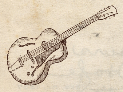 Will Guitar drawing guitar hand drawn illustration ink music scan
