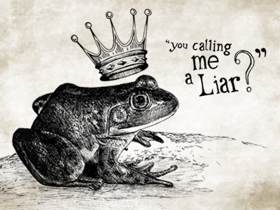 Prince of Lies crown frog hand lettering illustration ink prince scan