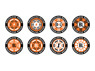 Logo exploration badge branding identity logo motor orange