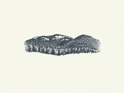 Table Rock S.C. drawing illustration ink letterpress mountains pen rock trees