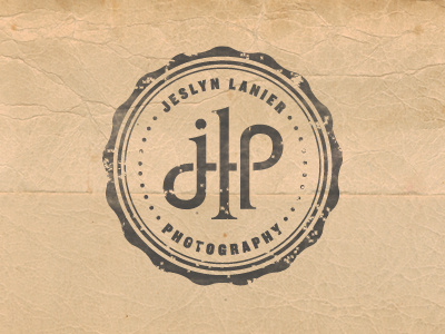 Jeslyn Lanier Photography distress identity lettering logo seal typography