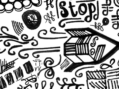 Doodle Project doodles flourishes grayscale hand drawn random spaceship stop vampire