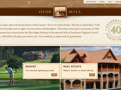 Olde Mill Website branding done live real estate web design