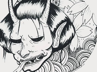 Hannya art illustration japanese japanese art