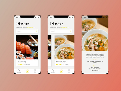 Discover Food Resturant app design illustration ui