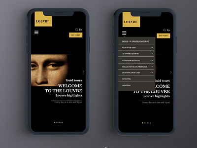 Louvre Museum Mobile app Concept app black design dribbble illustration ui ui ux