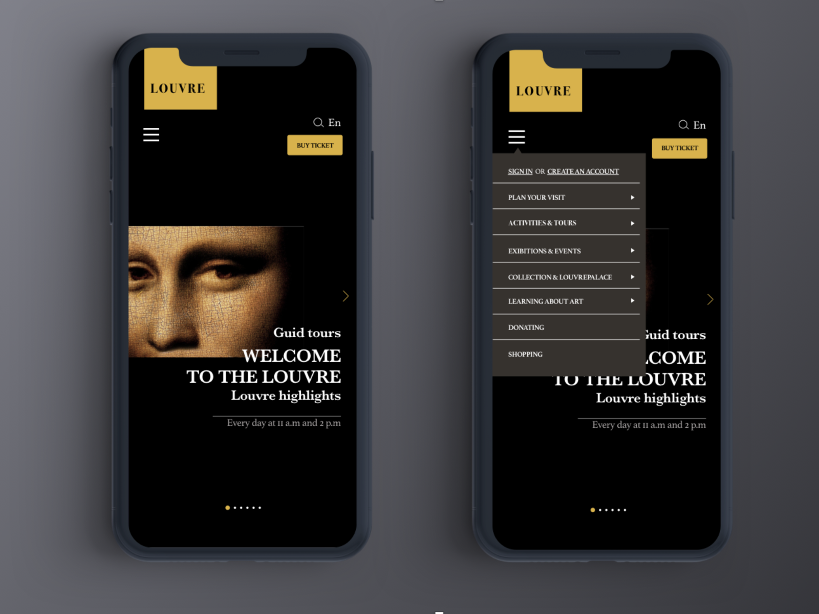 Louvre Museum Mobile app Concept by Weiran Huang on Dribbble