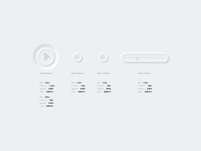 SKEUOMORPHIC DESIGN app dropshadow music app ui