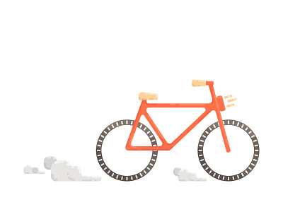 Orange bicycle. background bicycle bike cartoon design flat sport transport travel vector