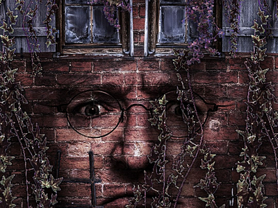 "Walls have eyes" photomanipulation poster adobe