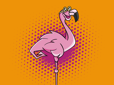 Flamingo's life bar beach branding cartoon character colorful flamingo funny illustration logo mascot playful summer