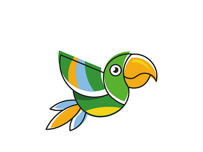 Happy parrot birds branding cartoon character colorful illustration logo mascot parrot