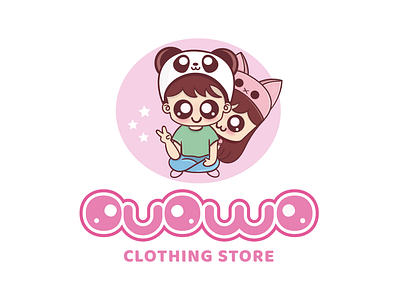 Ouowo apparel branding cartoon character colorful cute design illustration logo mascot