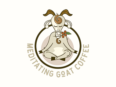 Meditating Goat beer branding cafe cartoon character coffee coffee shop creative design illustration logo mascot