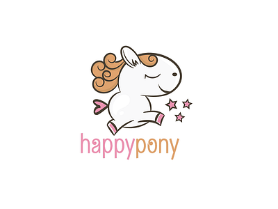 Happy Pony branding cartoon character colorful creative design illustration logo mascot unicorn