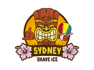 Sydney Shave Ice branding cartoon character colorful creative design hawaii icecream illustration logo mascot shave ice sydney tiki