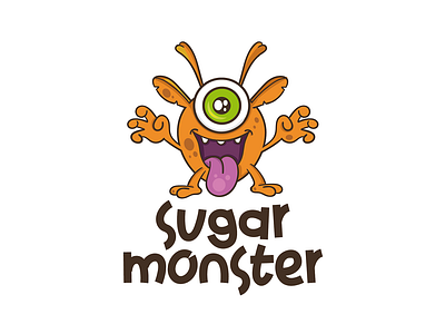 Sugar Monster branding candy cartoon character colorful creative cute illustration logo mascot monster sugar