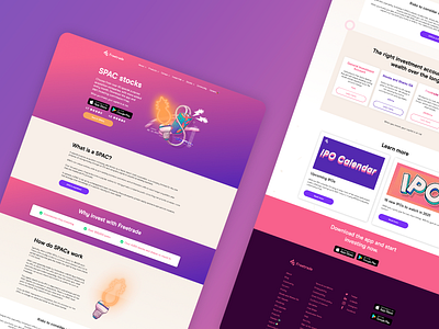 Freetrade SPACs – Landing Page Design banking branding clean design digital design fintech identity illustration landing landing page design landingpage marketing minimal page ux web web design