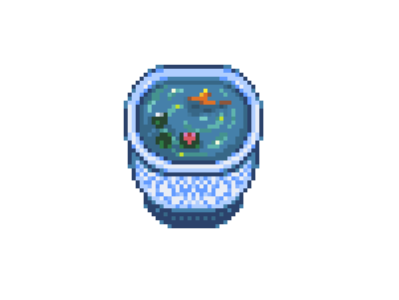 Garden Goldfish goldfish lilypad pixelart pottery