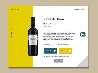 Web Design Wine Store clean design simple ui ux website yellow