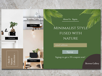 Minimalist Style Infused with Nature Webpage