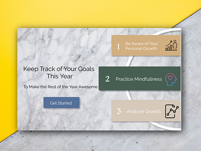 Goal Tracker Landing Page blue and white clean design landing page signup simple ui website white