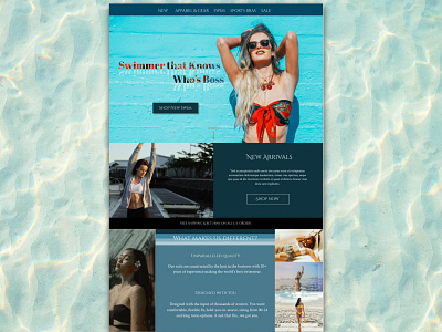 Swimwear Online Store UI Element 2 branding clean design landing page signup simple ui web website white