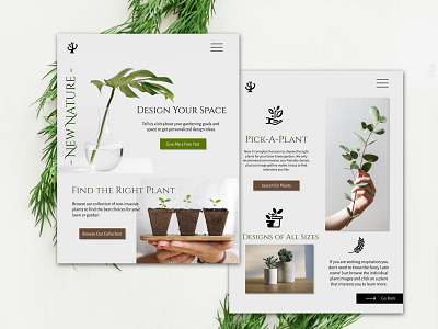 Eco-Friendly Plants Online Store UI Element branding clean design green greenery landing page simple ui website white