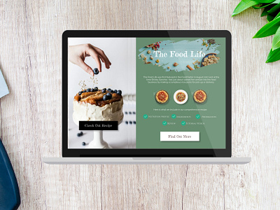 The Food Blog Landing Page branding clean design landing page simple ui web website