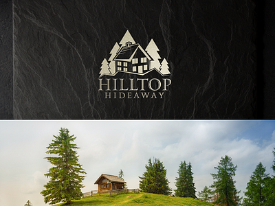 Hilltop Hideaway Logo Design airbnb branding hilltop icon illustration logo logodesign realestate tour treehouse vector