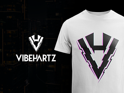 Vibehartz Logo Design branding design glitch hearts logo typography vibration wordtype