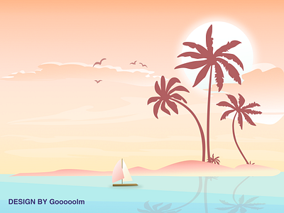 风景2 夏威夷 插图 插画 船 设计