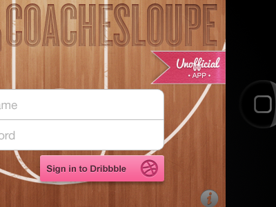 Mobile Loupe Sign in Screen app coaches loupe coucheslouperip ios iphone