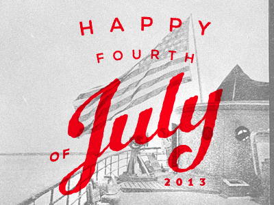 Fourth of July america typography