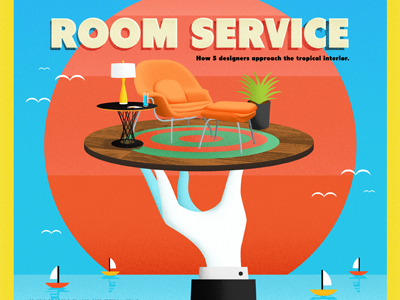Room Service editorial florida illustration interior design magazine miami south florida typography