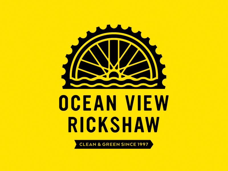 LOGO: OCEAN VIEW RICKSHAW bicycles branding company design fortlauderdale identity logo mark pedicab southflorida typography