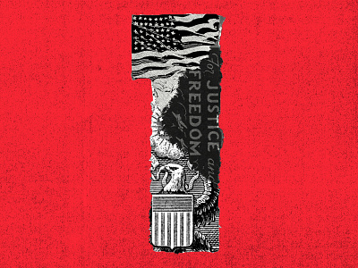 No.1 america collage number typography usa