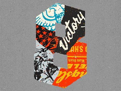 8 collage color design graphic design number texture typography