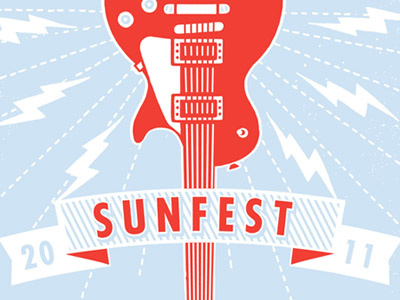 Sunfest 2011 fest illustration poster screen print