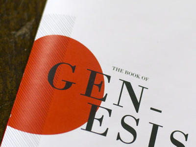 Genesis book editorial modern swiss typography