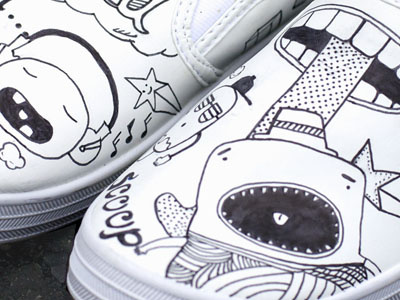 Just Shoes drawing graffiti hand done illustration monsters pen shoes