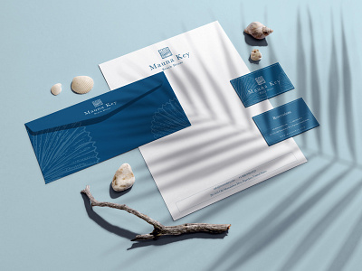 Mauna Key Beach House blue blue and white boutique hotel brand identity branding branding and identity hotel branding identity design logo logo design ocean ocean life ocean logo sea shells