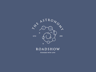 The Astronomy Roadshow brand identity branding branding and identity concept design galaxy galaxy logo logo logo design minimal moon planets stars universe