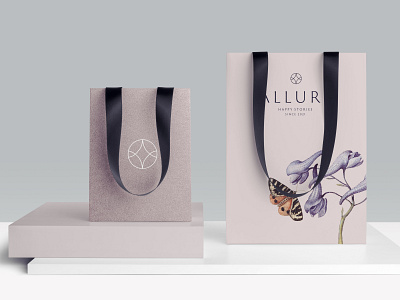 Allurē brand identity branding branding and identity concept design fashion fashion brand flowers illustration logo logo design logotype minimal pink stationary
