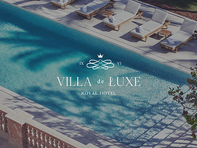 Villa de Luxe boutique logo brand identity branding green hotel branding hotel logo logo design vintage logo