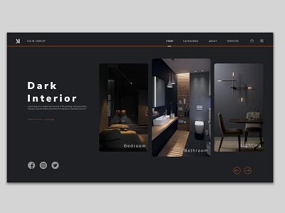 interior design app branding design flat logo minimal typography ui ux web website